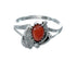Sterling Silver Coral Native American Ring Size 6-3/4 JX130918